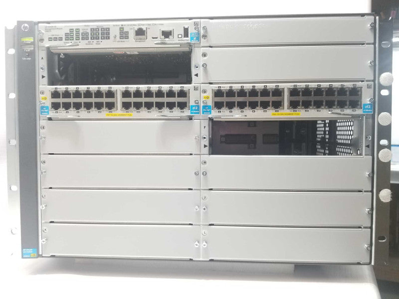 HP switch 5412Rzl2 J9851A with 2x HP 24P Gig-T J9986A zl2 v3 modules. 2x PSU. _