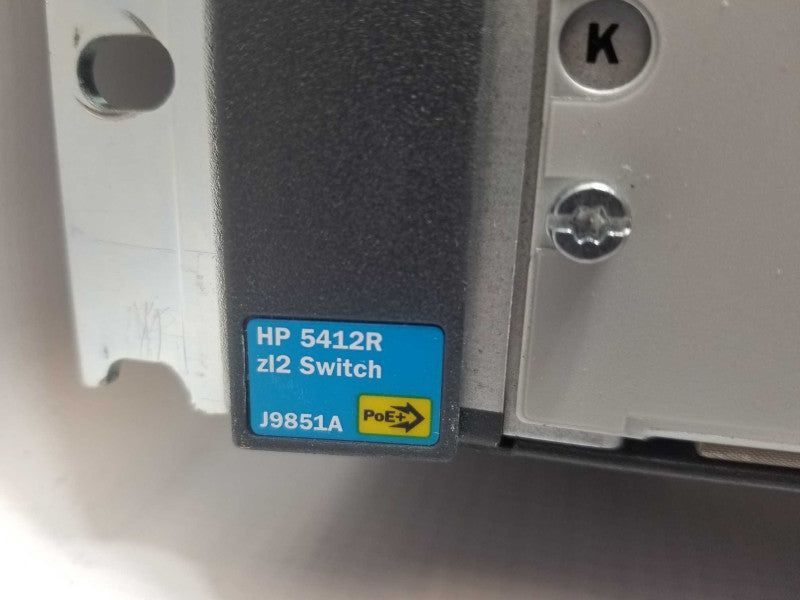 HP switch 5412Rzl2 J9851A with 2x HP 24P Gig-T J9986A zl2 v3 modules. 2x PSU. _
