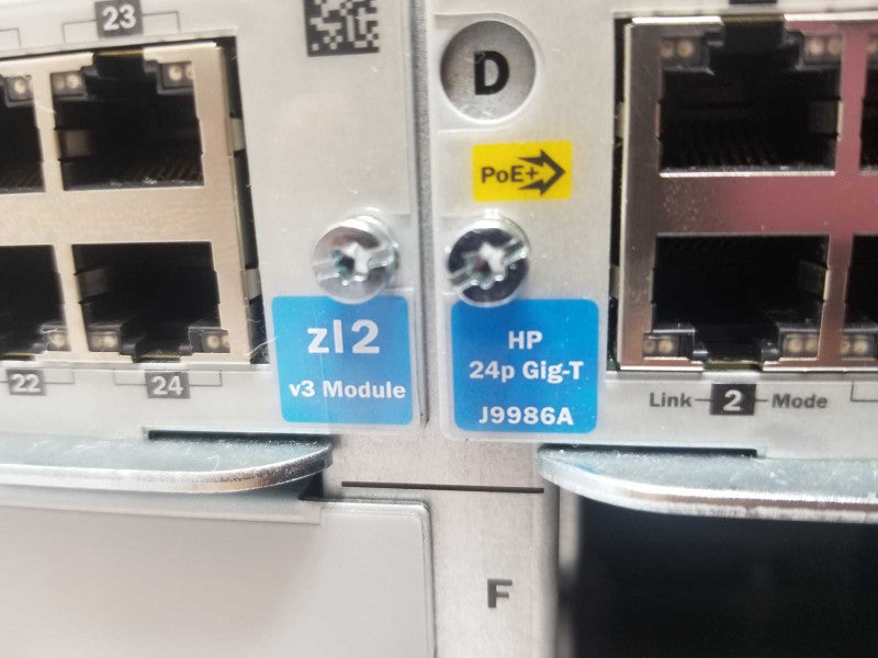 HP switch 5412Rzl2 J9851A with 2x HP 24P Gig-T J9986A zl2 v3 modules. 2x PSU. _