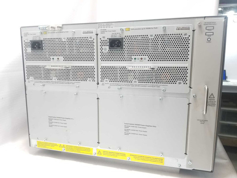 HP switch 5412Rzl2 J9851A with 2x HP 24P Gig-T J9986A zl2 v3 modules. 2x PSU. _