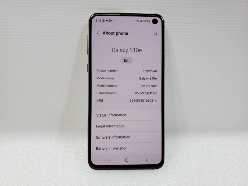 Samsung Galaxy S10e - 5.8\\" - 128 GB - White - SM-G970W  [Unlocked] (
