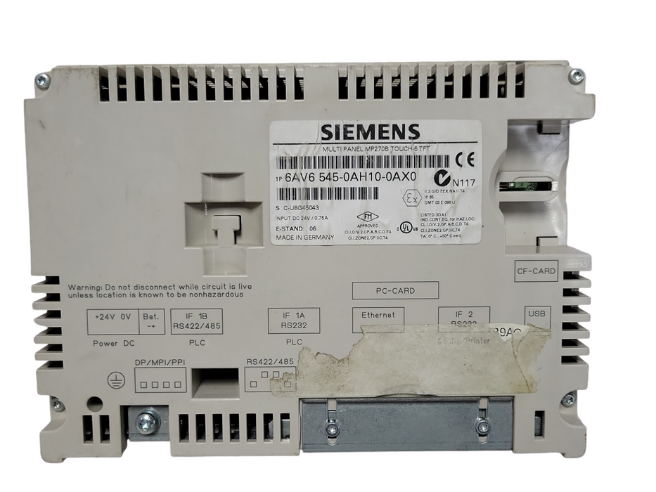 Siemens MP270B 1P 6AV6 545-0AH10-0AX0 Multi panel touch 6" TFT _