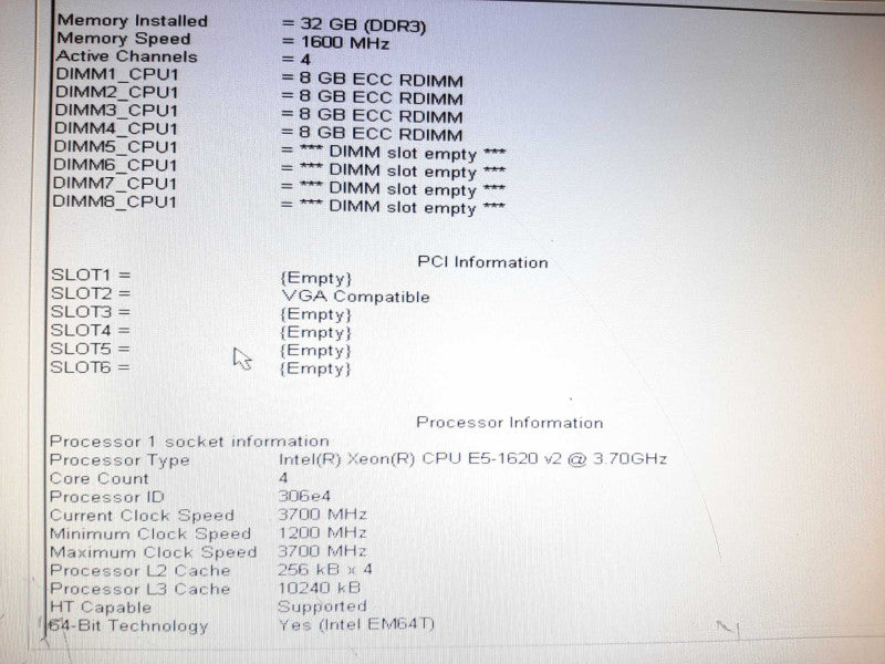 Dell Precision T3610 Xeon E5-1620 v2 @ 3.7GHz 32GB RAM QUADRO K4000 -NO HDD +