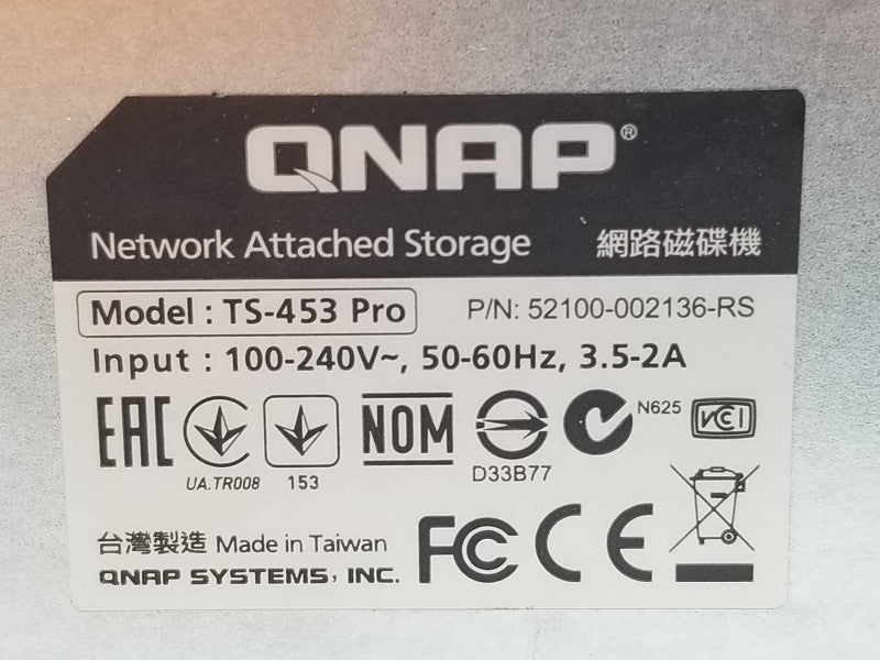 QNAP TS-453 Pro NAS 4 Bay with 2x 2TB HDDs, HDMI, Factory reset _