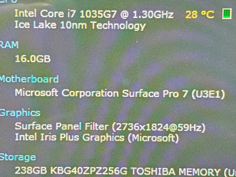 Microsoft Surface Pro 7 Model 1866 i7-1065G7 16GB RAM 256GB Storage (READ) |