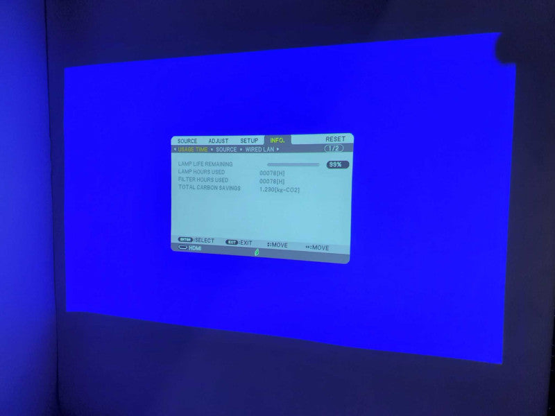 NEC NP-M311W WXGA 3LCD Theater Room HDMI Projector 3,100 Lumens Only 79h Used (