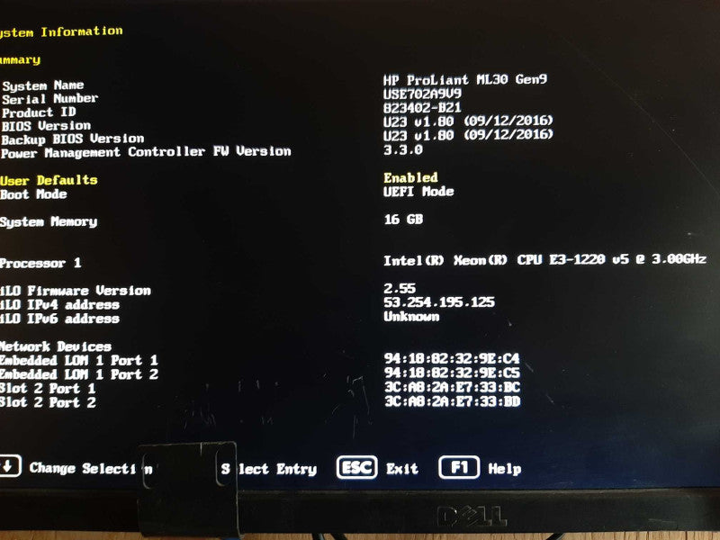 HP Proliant ML30 Gen9, Xeon E3-1220v5 3.0GHz, 16GB DDR4, NO HDD, NO PSU  +