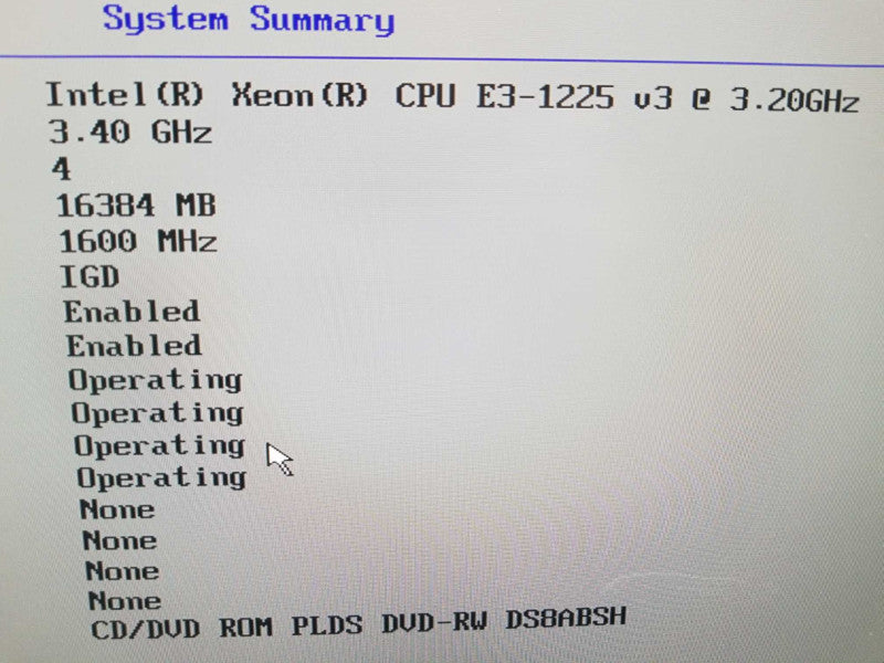 Lenovo ThinkServer TS140, Xeon E3-1225v3 3.2GHz QC/16GB RAM, No HDDs ~