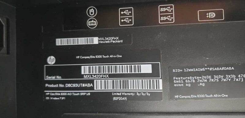 HP Compaq elite 8300 AiO i7-3770 @ 3.40ghz / 8gb ram / 23\\" / 1920 x 1080 #