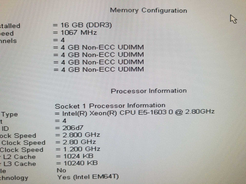 Dell Precision T3600 Xeon E5-1603 2.8GHz QC/16GB, Firepro V4900, No HDDs  ~