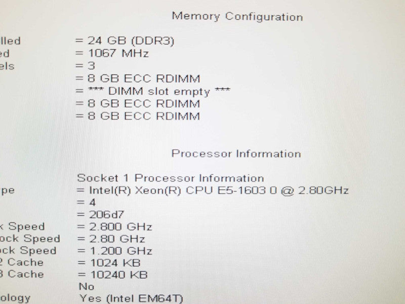 Dell Precision T3600 Xeon E5-1603 2.8GHz QC/24GB, 2x Firepro V4900, No HDDs ~