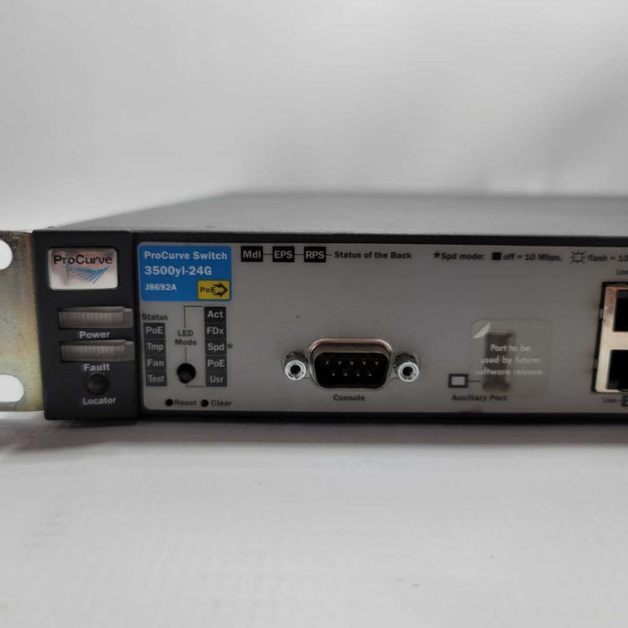 HP ProCurve 3500Yl-24G-POE+ J8692A + Module J9312A SFP+ CX4 10-gbE