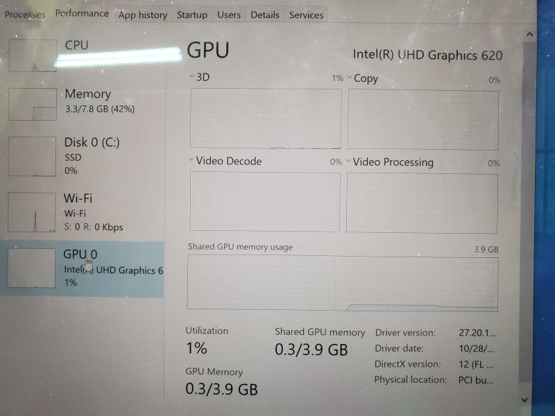 Lenovo ThinkPad X1 Tablet Gen 3 Core i5-8350U 1.7GHz 8GB 256GB SSD