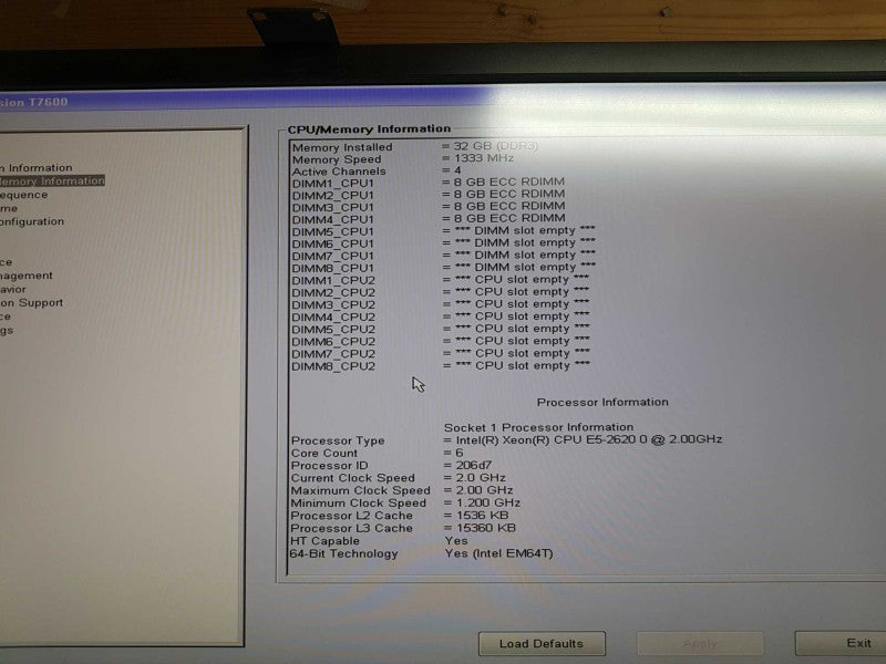 Lenovo T7600 Xeon E5-2620 @ 2.00ghz / 32gb ram / quadro 4000 GPU #