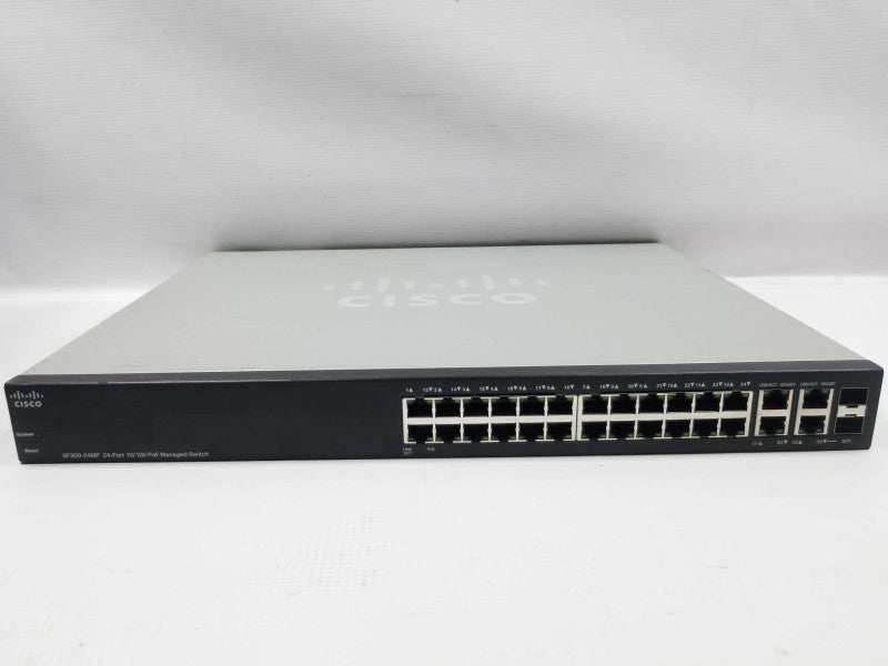 Cisco 24-Port 10/100 PoE & 2-Port SFP Managed Network Switch SF300-24MP, QTY ~