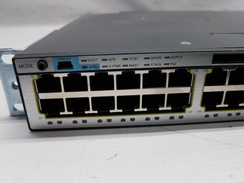 Cisco WS-C3750X-48PF-S Catalyst 3750X 48 Port Base Switch / FACT RESET #
