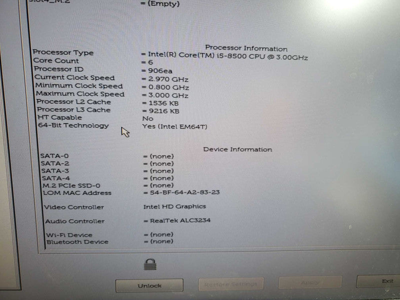 Dell OptiPlex 7060 8GB DDR4 i5 i5-8500 3.00GHz