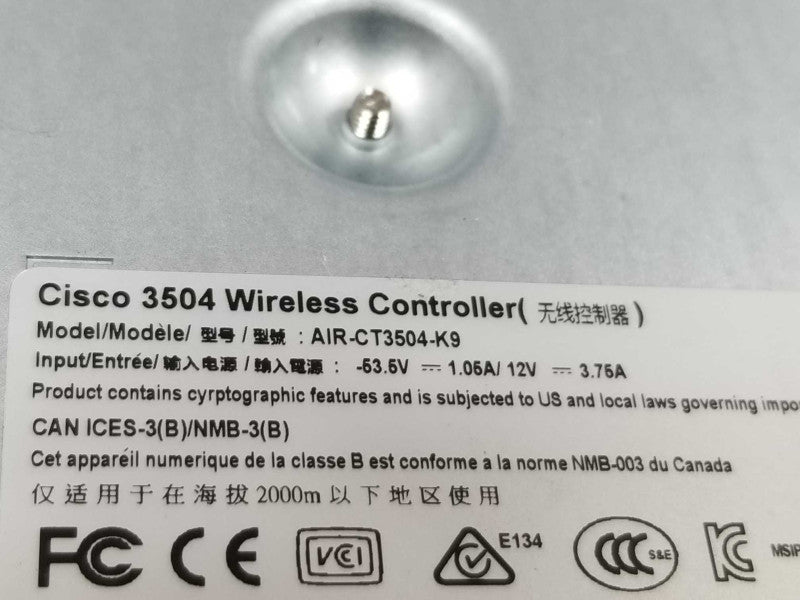 Cisco AIR-CT3504-K9 Wireless LAN Controller 3504, NO AC, Fully Tested, QTY ~