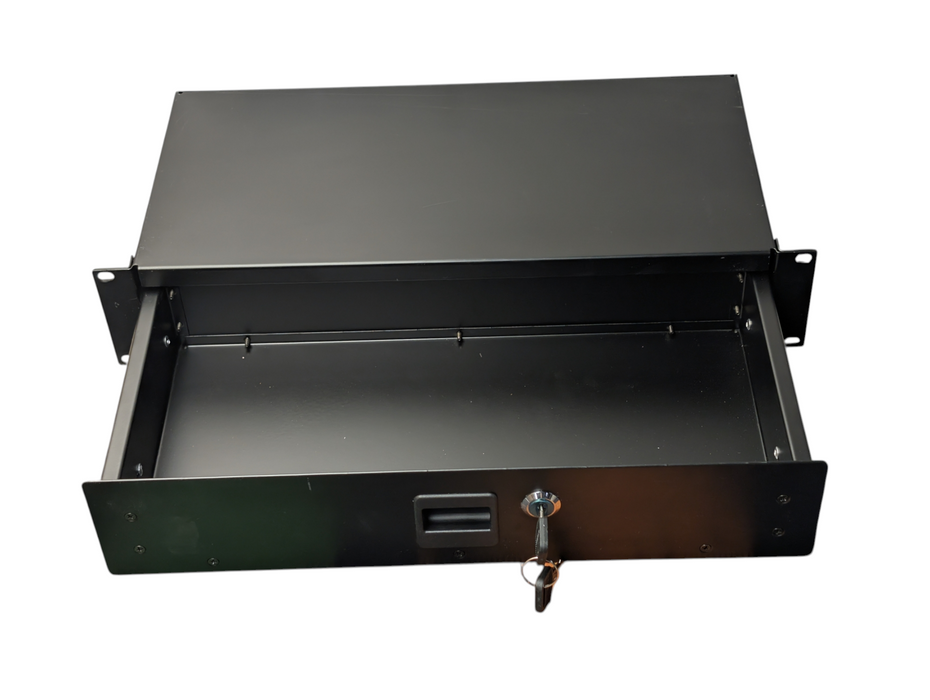 2U Rack Lockable Drawer Cabinet with keys 9 inch depth  -