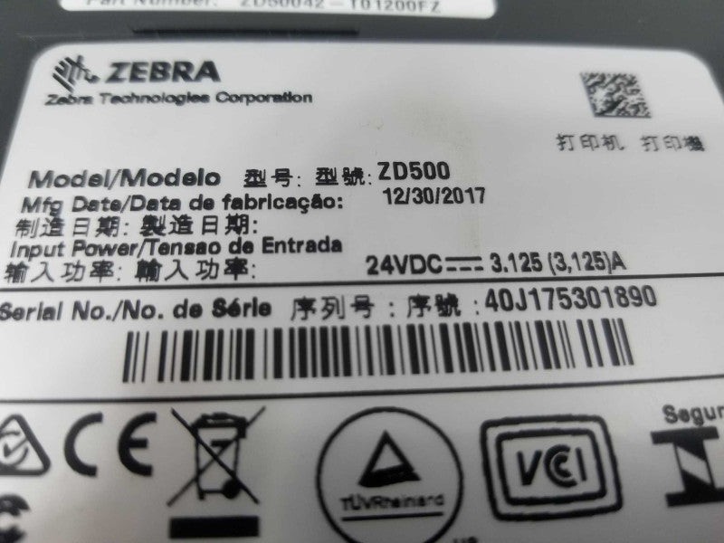 Zebra ZD500 300DPI Thermal Direct Transfer Label Printer RJ45/USB/RFID, AS-IS  ~