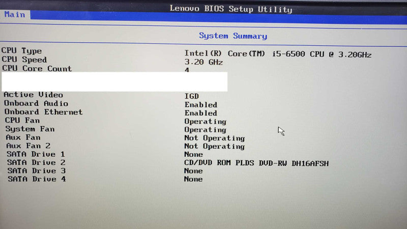 Lenovo ThinkCentre M800 Tower i5-6500 @ 3.40GHz No RAM No HDD [