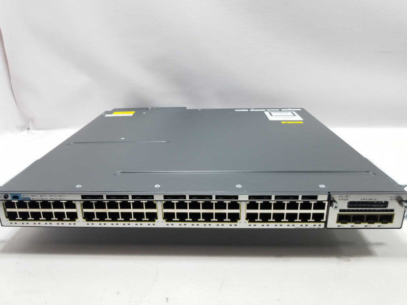 Cisco WS-C3750X-48PF-S Stack 48 10/100/1000 PoE Plus IP Base w/ C3KX-NM-1G QTY ~