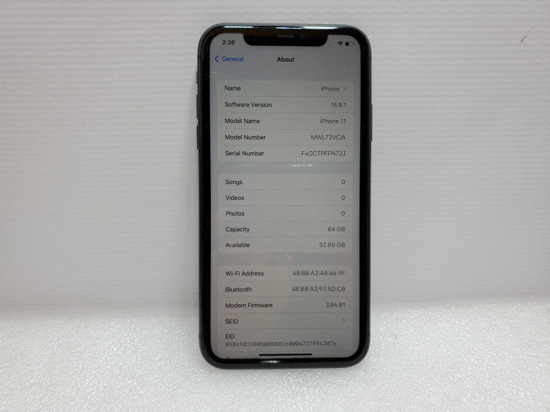 Apple iPhone 11 - 64 GB - Gray [Unlocked - Read] (