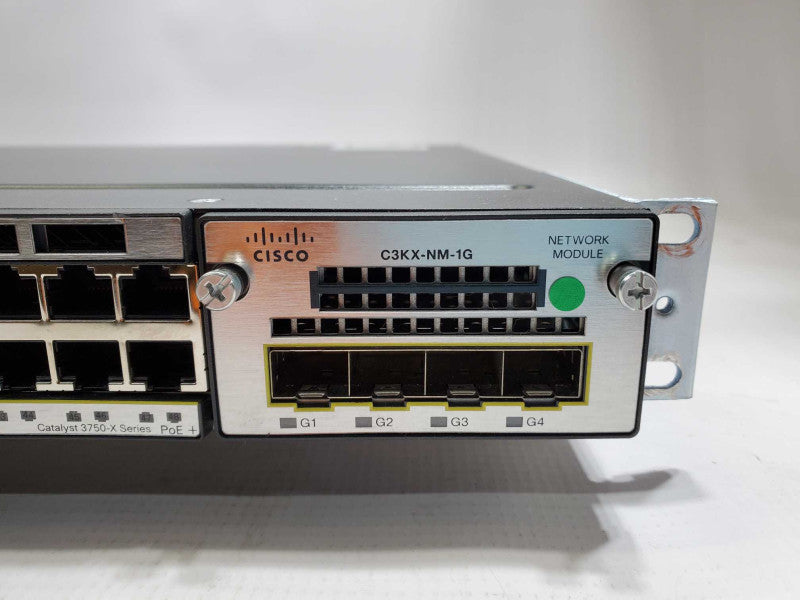 Cisco WS-C3750X-48PF-S PoE+ IP Base with C3KX-NM-1G 2x PSU QTY
