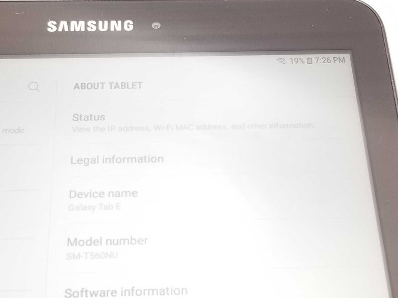 Samsung Galaxy Tab E 16GB Wi-Fi only, Factory Reset