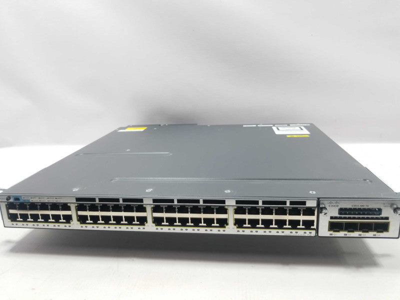 Cisco WS-C3750X-48PF-S Stack 48 Gigabit PoE Plus IP Base w/ C3KX-NM-1G QTY ~