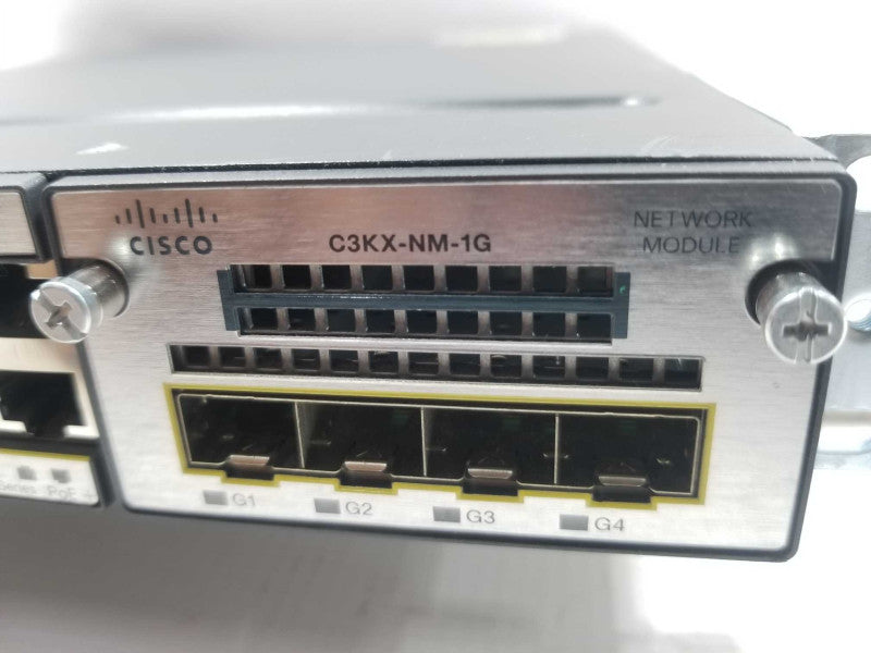 Cisco WS-C3750X-48PF-S Stack 48 Gigabit PoE Plus IP Base w/ C3KX-NM-1G QTY ~
