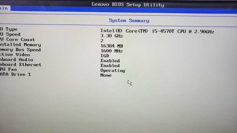 Lenovo ThinkCentre M93P Mini i5-4570T@2.9GHz CPU 16GB DDR3 No HDD [