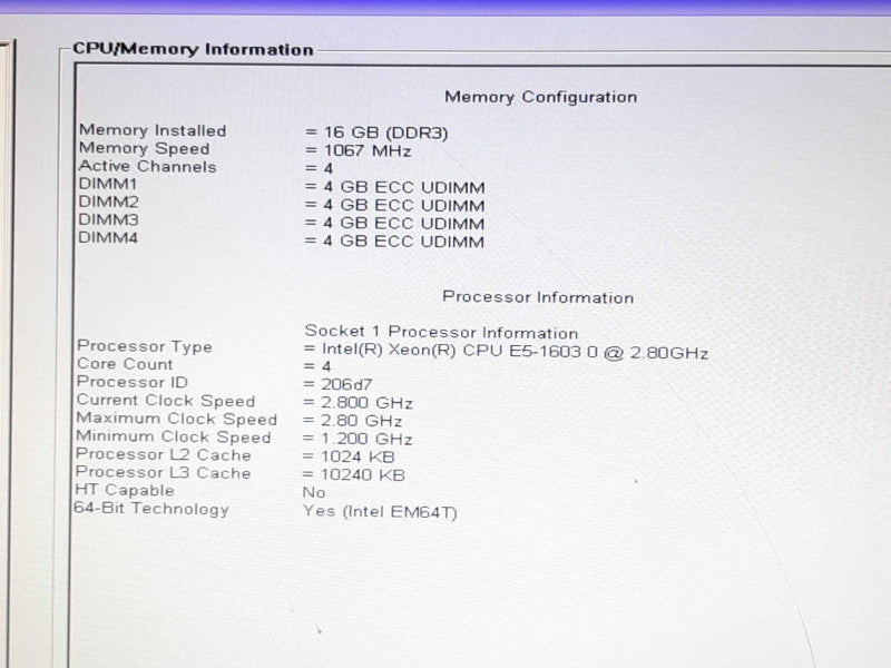 Dell Precision T3600 WS Xeon E5-1603 @ 2.8GHz 16GB RAM QUADRO 600 - No HDD +