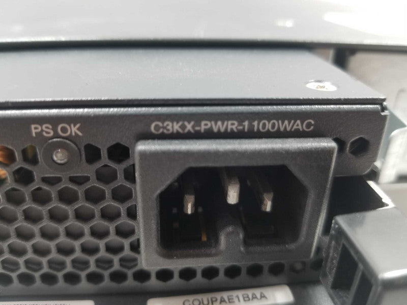 Cisco WS-C3750X-48PF-S Stack 48 Gigabit PoE Plus IP Base, 1x C3KX-PWR-1100-WAC ~
