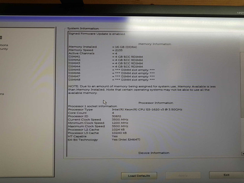 Dell Precision Tower 5810 Xeon E5-1620 V3 @ 3.50ghz / 16gb ddr4 / quadro K2200 #