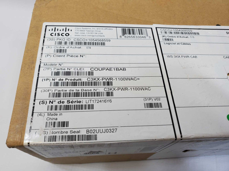 Cisco C3KX-PWR-1100WAC AC Power Supply PSU 1100W for 3560x 3750x 3850 Switch (