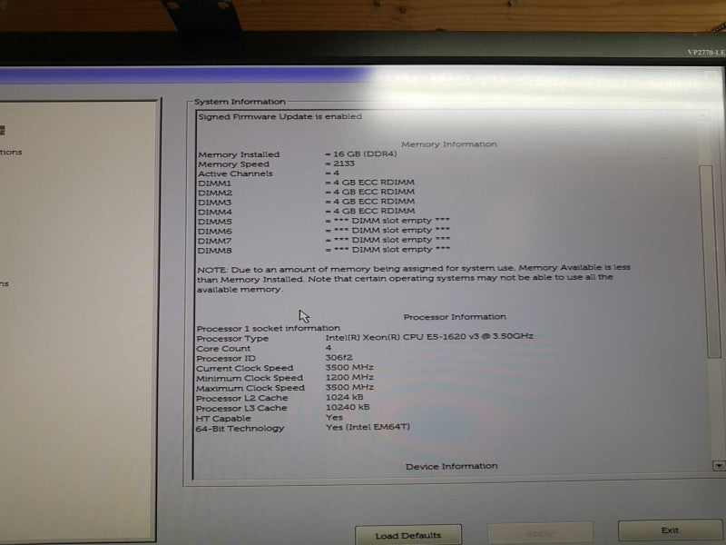 Dell Precision Tower 5810 Xeon E5-1620 V3 @ 3.50ghz / 16gb ddr4 / quadro K2200 #