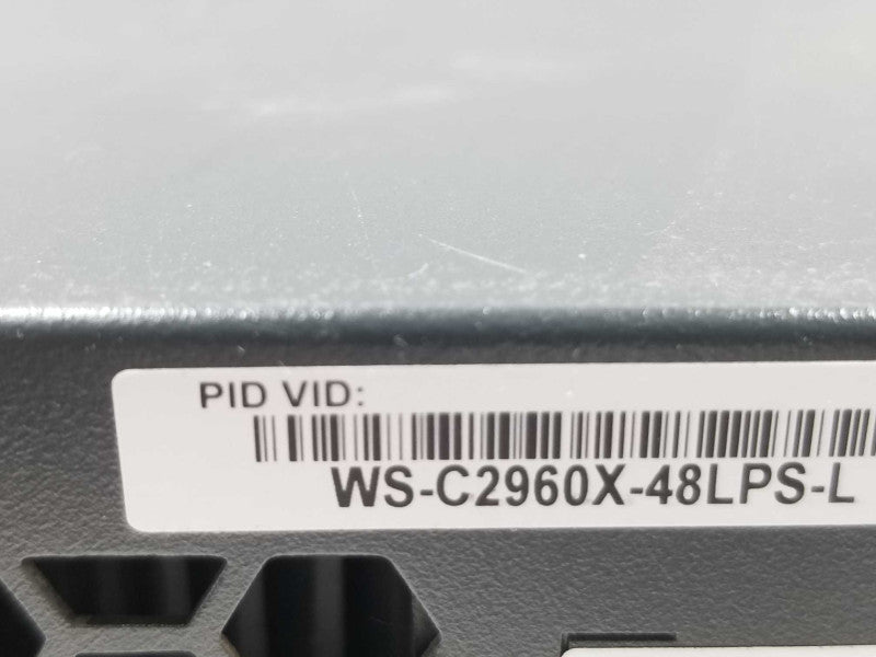 Cisco WS-C2960X-48LPS-L 48 Port Gigabit Ethernet 4 SFP, FCTY RESET ~