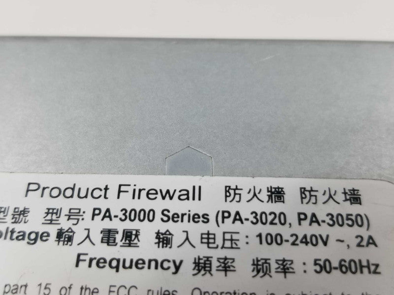 Palo Alto Networks PA-3020 12x 1Gb RJ45 + 8x 1Gb SFP Enterprise Firewall, QTY ~