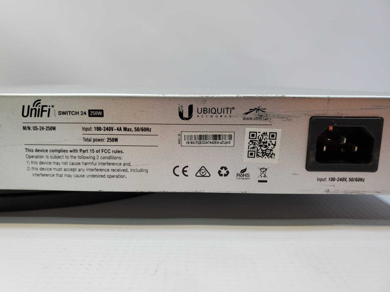 Ubiquiti Networks US-24-250W UniFi Switch PoE+ 24 (250W) Rack Mount - AS IS (