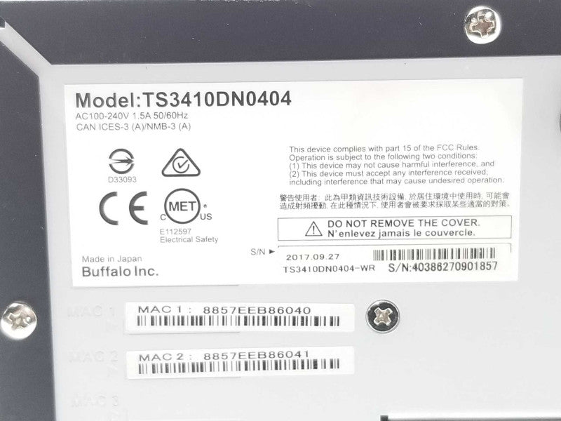 buffalo terastation TS3410DN0404 4-Bay NAS, No HDD/Caddies _