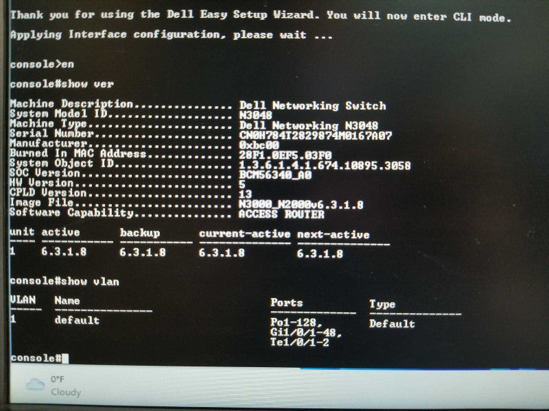 Dell N3048 48-Port Managed L3 Gigabit Switch, No PSU, Factory Reset _