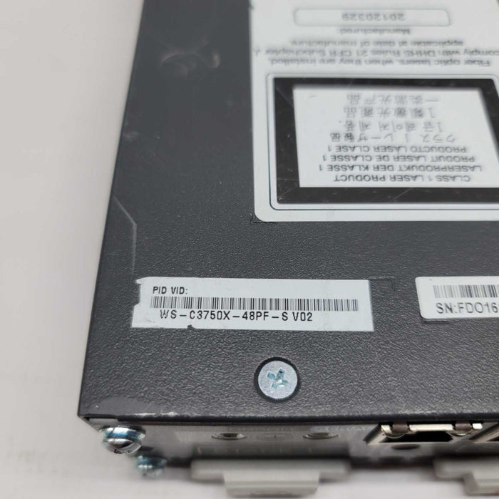Cisco WS-C3750X-48PF-S PoE+ IP Base with C3KX-NM-1G 1x PSU