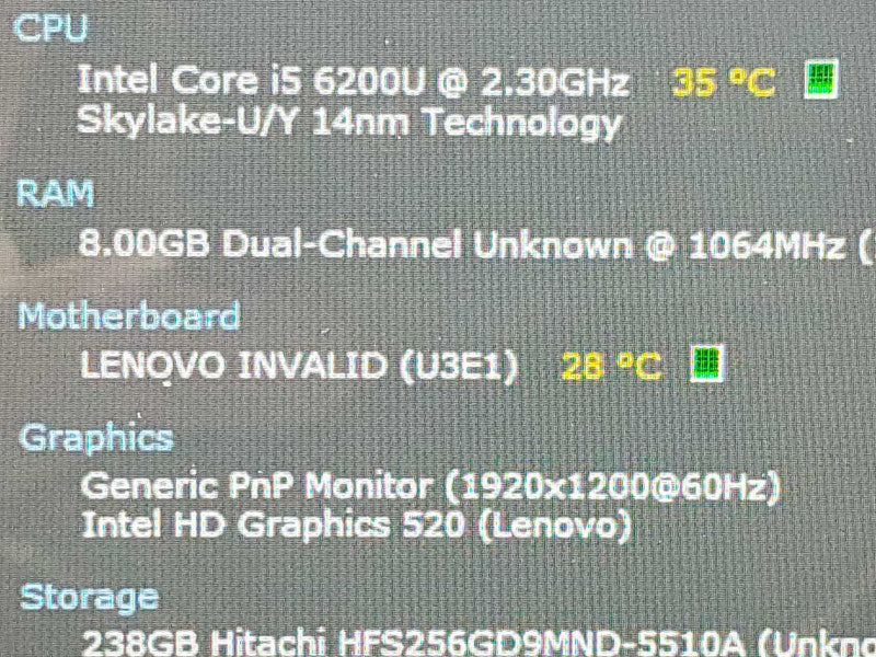 Lenovo Ideapad MIIX 510-12ISK, i5-6200U 8GB DDR3 256GB Storage (READ) |