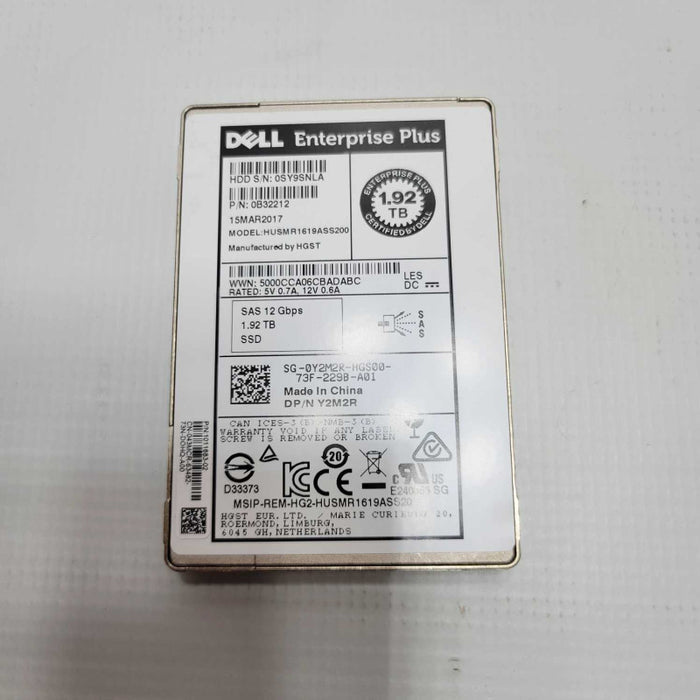 Dell 1.92TB SAS 12Gb/s Read Intensive 2.5\\'\\' SSD Y2M2R DELL PowerEdge