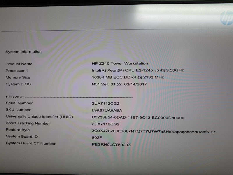 HP Z40 workstation E3-1245 V5 @ 3.50ghz/ 16gb ram / RadeonRX 580 8gb #