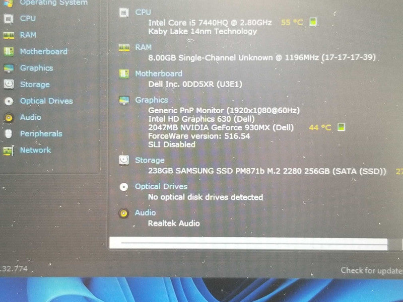 Dell Latitude 5480, Core I5-7440HQ, 8GB DDR4 256GB SSD, 14\\", GeForce 930MX 2GB _