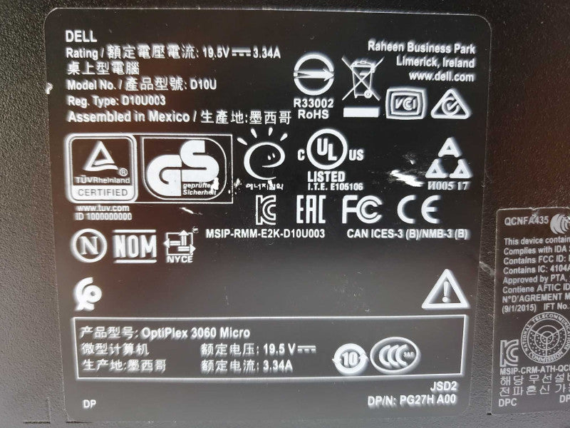 Dell OptiPlex 3060 Mini Core i5-8500T @ 2.1 GHz 8GB DDR4 250GB SSD (