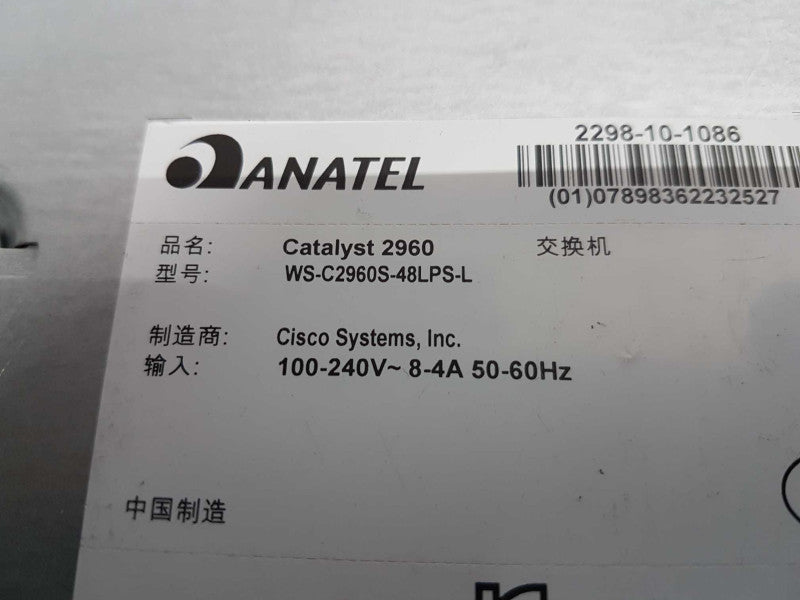 Cisco Catalyst 2960-S Series PoE+ WS-C2960S-48LPS-L / FACTORY RESET #