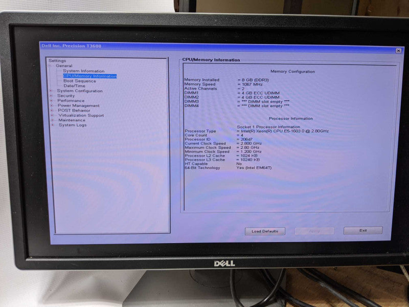 Dell Precision T3600 Workstation Xeon E5-1603 @ 2.8GHz 8GB RAM No HDD GPU